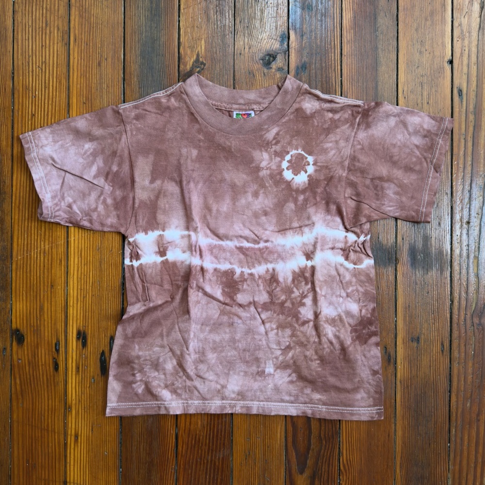 Vintage 1990s Fruit of the Loom Heavy Cotton earthy tone tie dye boxy tee